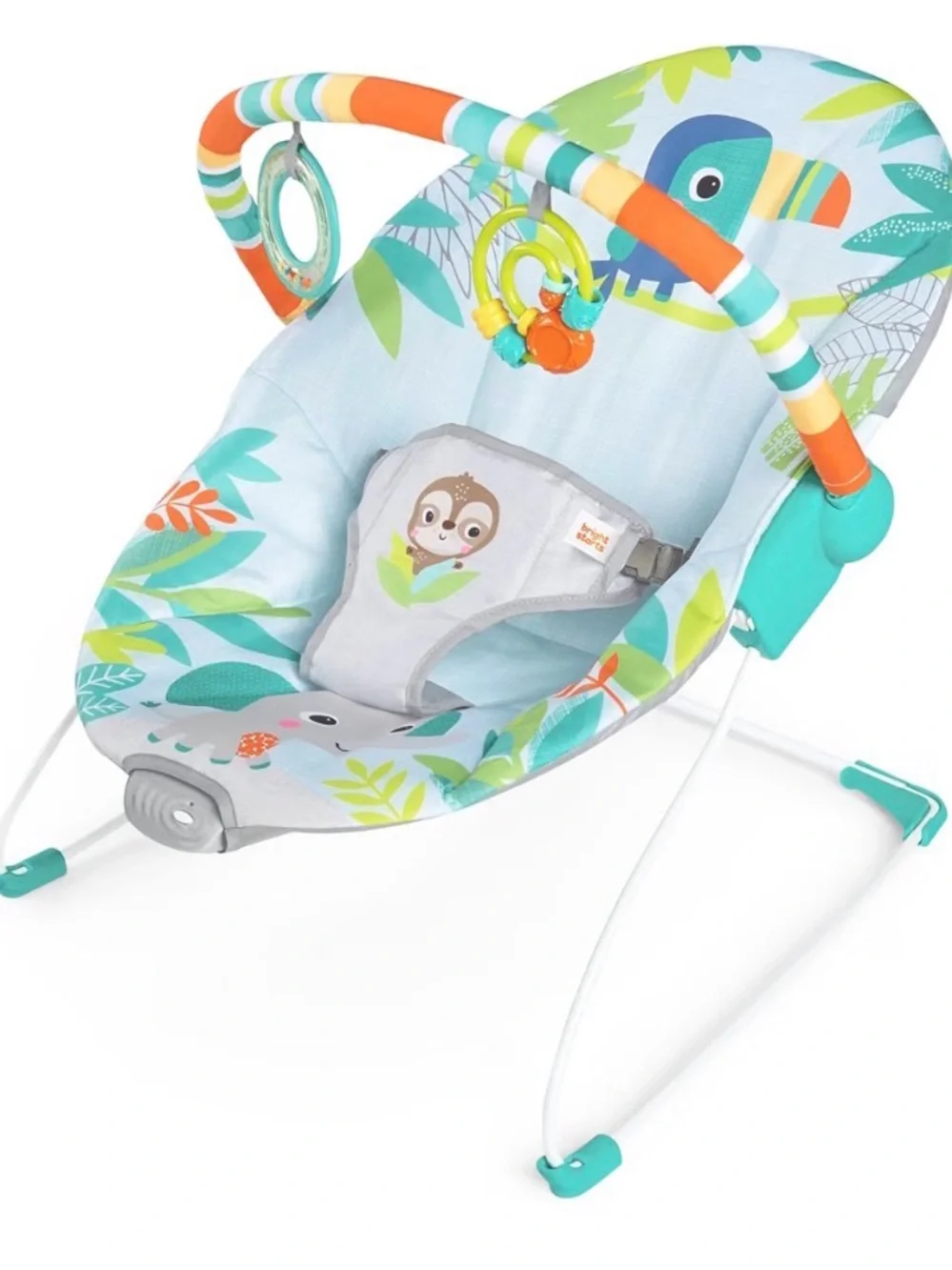 Baby Bouncer Seat with Jungle Print - Aqua/Teal new!